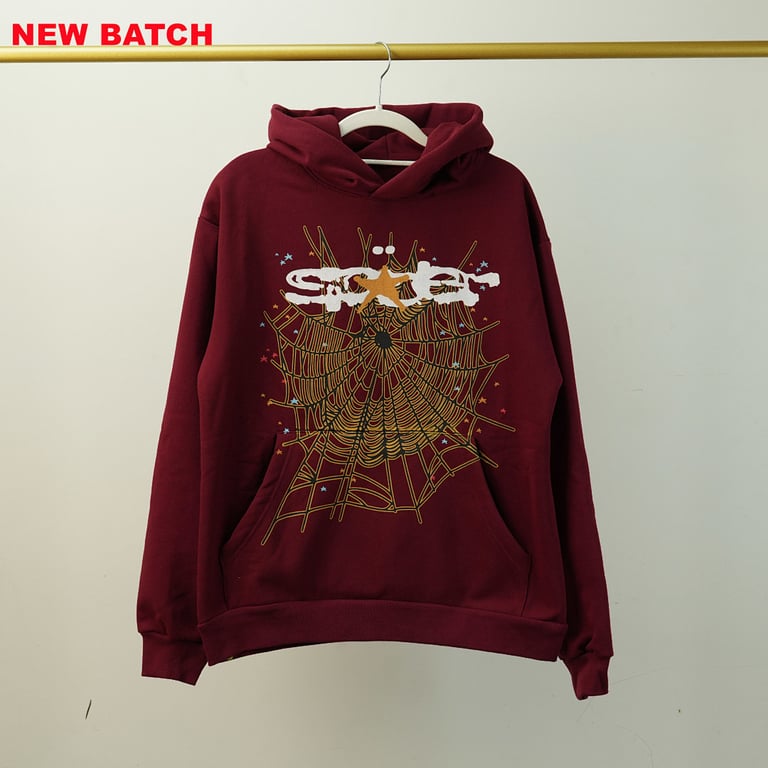 Sp5der Logo Hoodie Maroon - 25