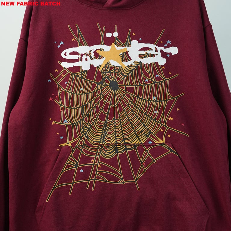 Sp5der Logo Hoodie Maroon - 40