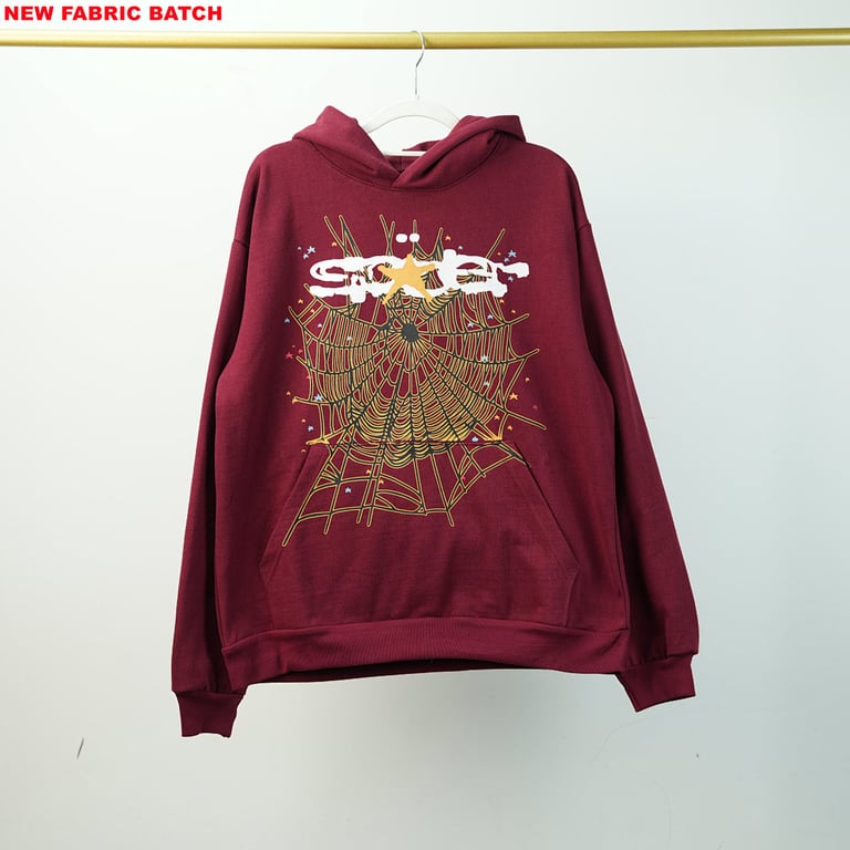 Sp5der Logo Hoodie Maroon - 42