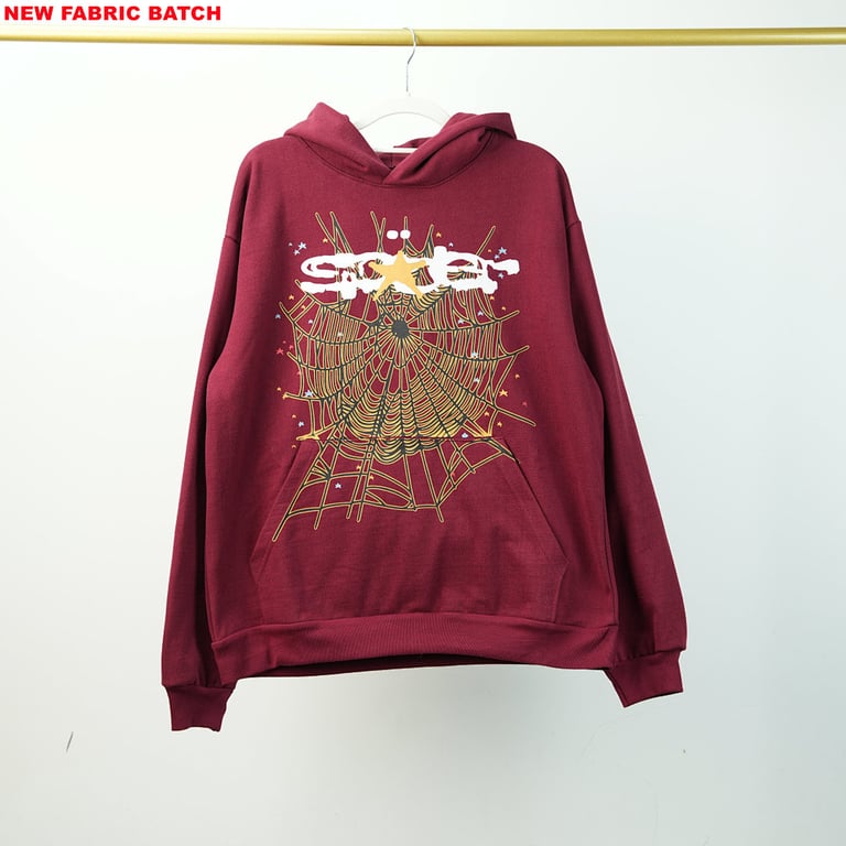 Sp5der Logo Hoodie Maroon - 43