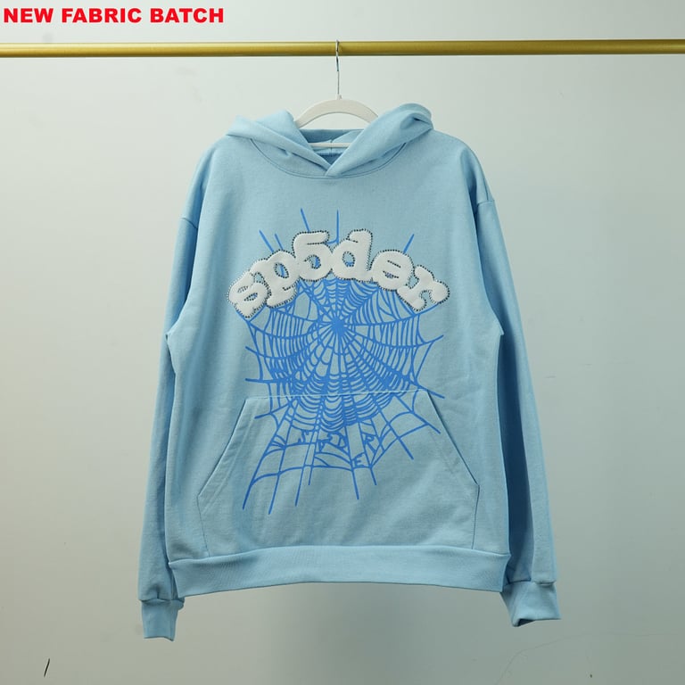 Sp5der Web Hoodie Sky Blue - 19