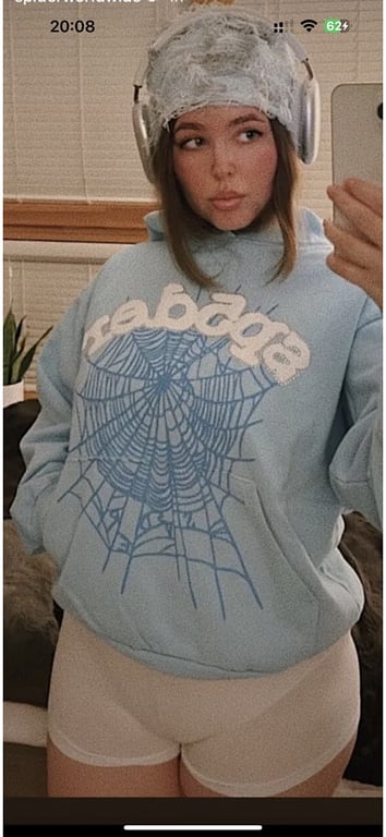 Sp5der Web Hoodie Sky Blue - 24