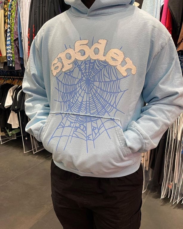 Sp5der Web Hoodie Sky Blue - 28