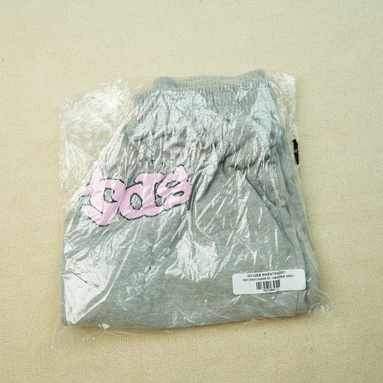Sp5der OG Web Logo Sweat Short Heather Grey - 3
