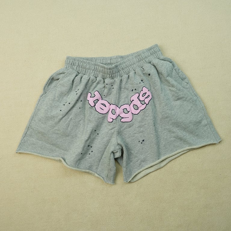 Sp5der OG Web Logo Sweat Short Heather Grey - 5
