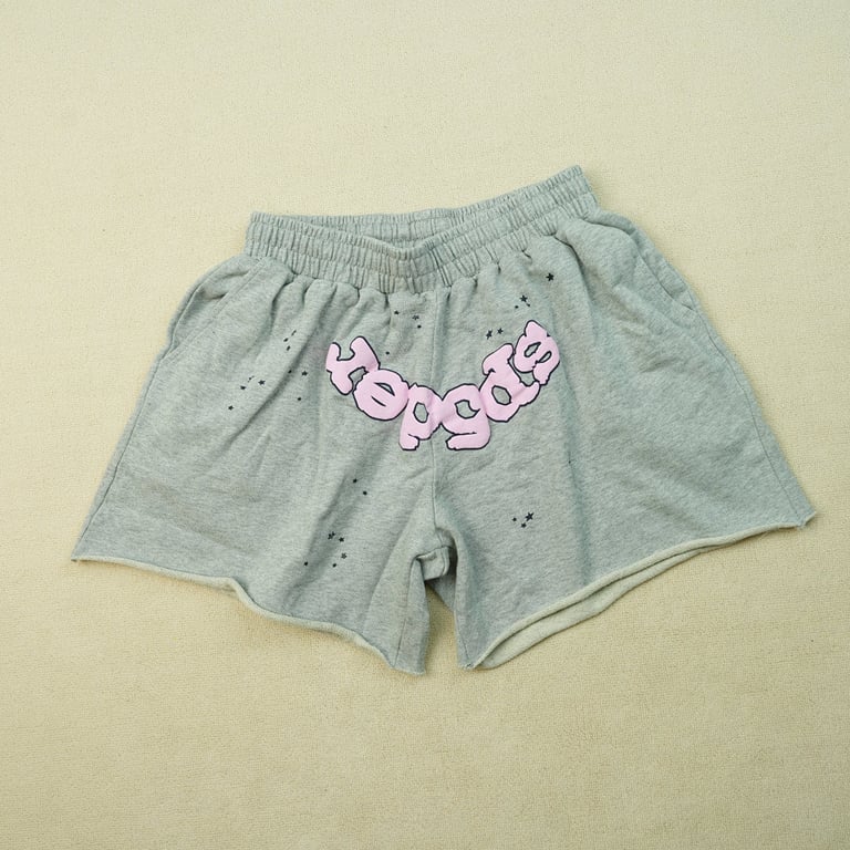Sp5der OG Web Logo Sweat Short Heather Grey - 6