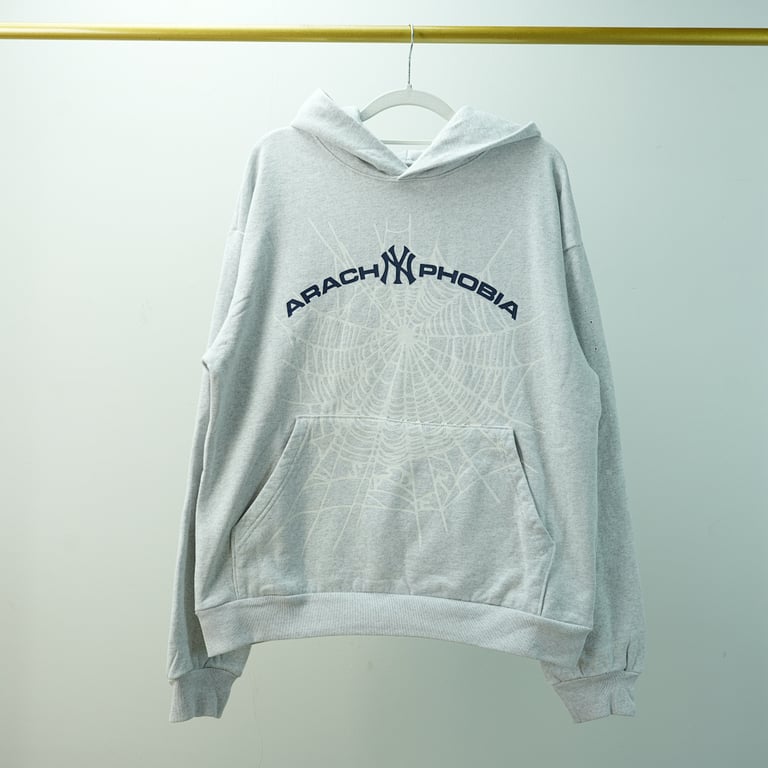 Sp5der Arach NY Phobia Hoodie Ash Grey - 10