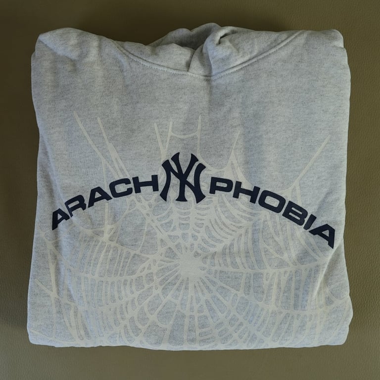 Sp5der Arach NY Phobia Hoodie Ash Grey - 3