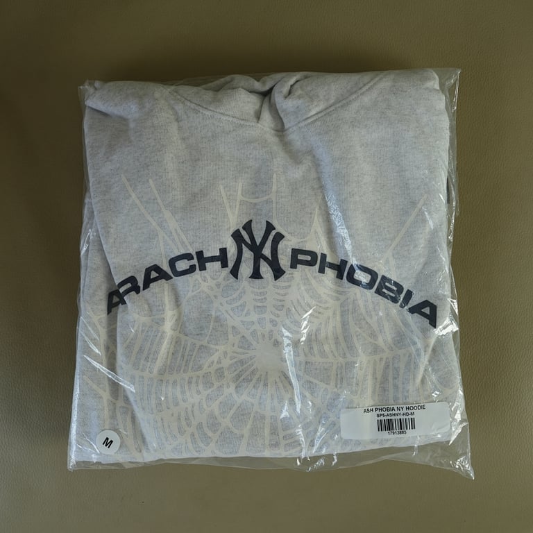 Sp5der Arach NY Phobia Hoodie Ash Grey - 4