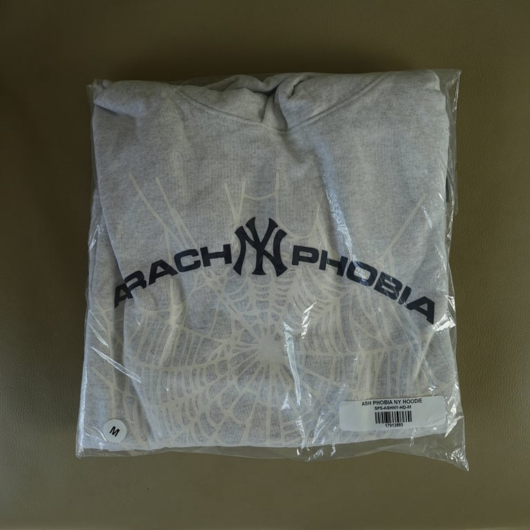 Sp5der Arach NY Phobia Hoodie Ash Grey - 5