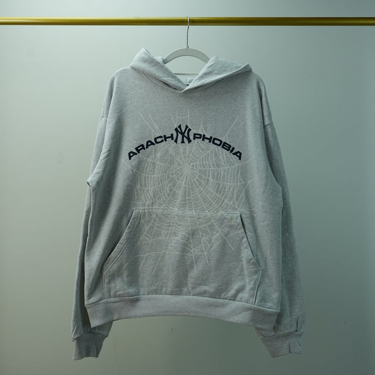 Sp5der Arach NY Phobia Hoodie Ash Grey - 7