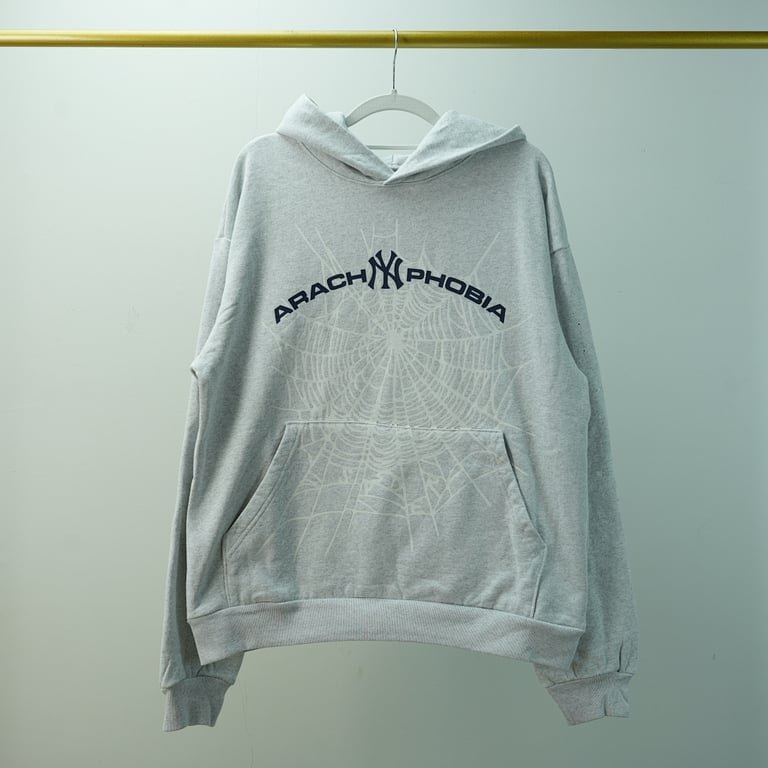 Sp5der Arach NY Phobia Hoodie Ash Grey - 9