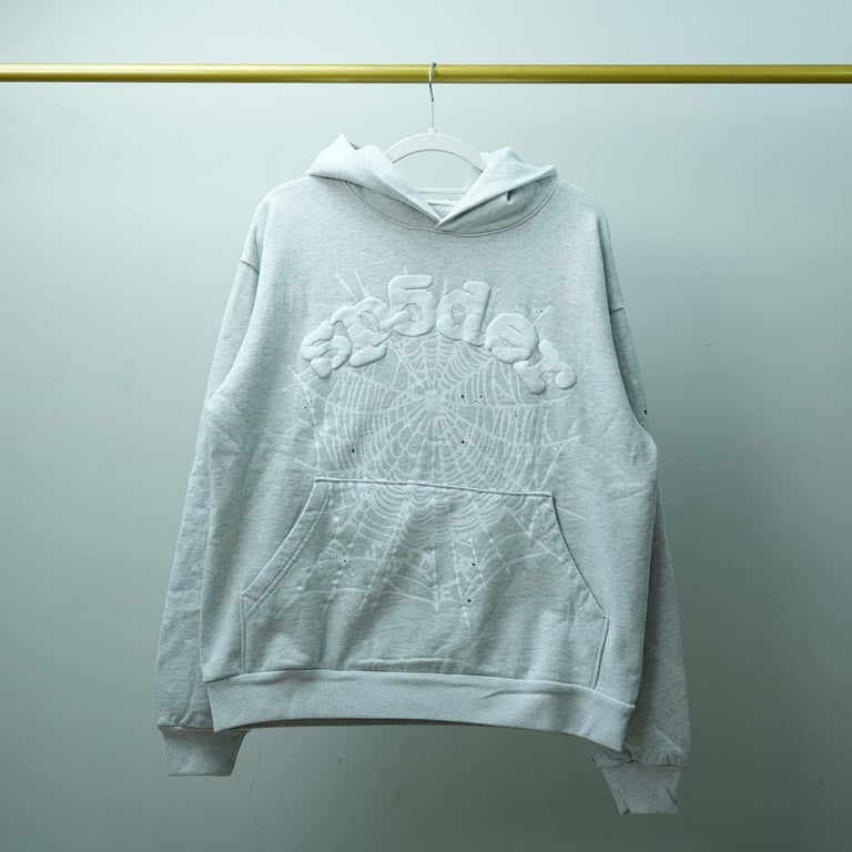 Sp5der OG Web Hoodie Heather Grey - 5