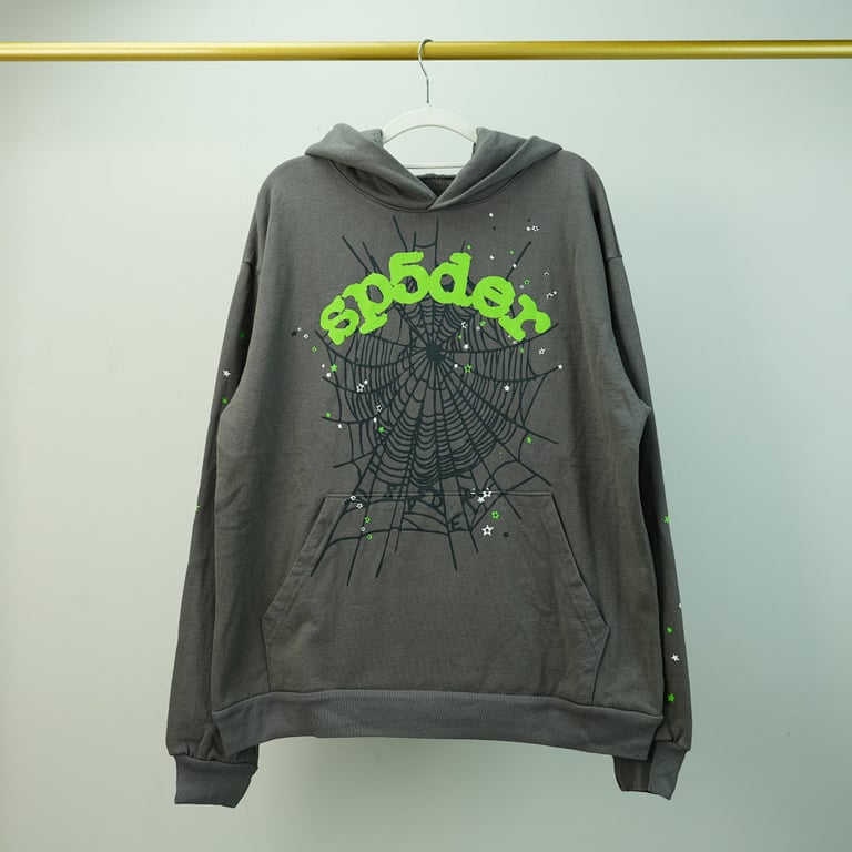 Sp5der Wait Web Hoodie Slate Grey - 19