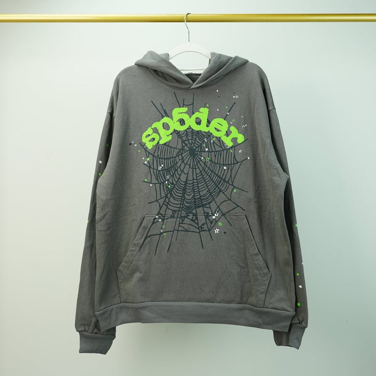Sp5der Wait Web Hoodie Slate Grey - 20