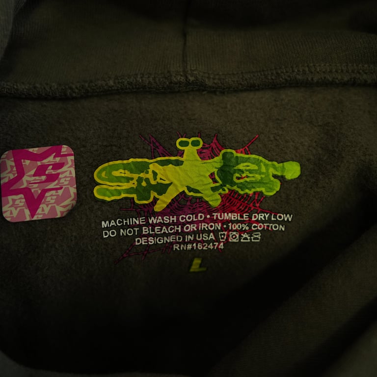 Sp5der Wait Web Hoodie Slate Grey - 23