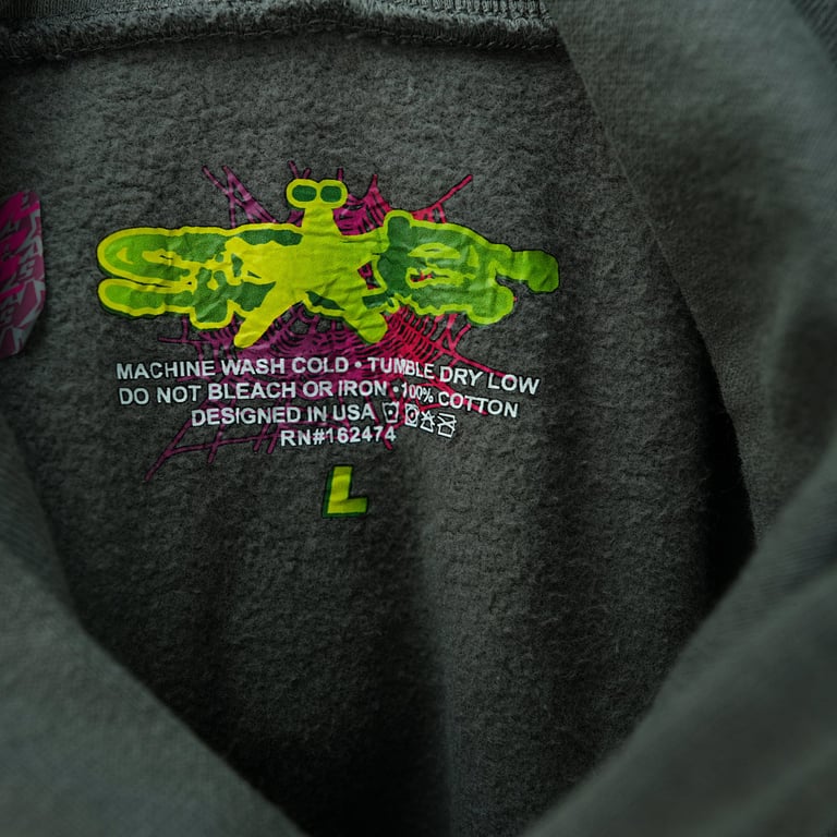 Sp5der Wait Web Hoodie Slate Grey - 24