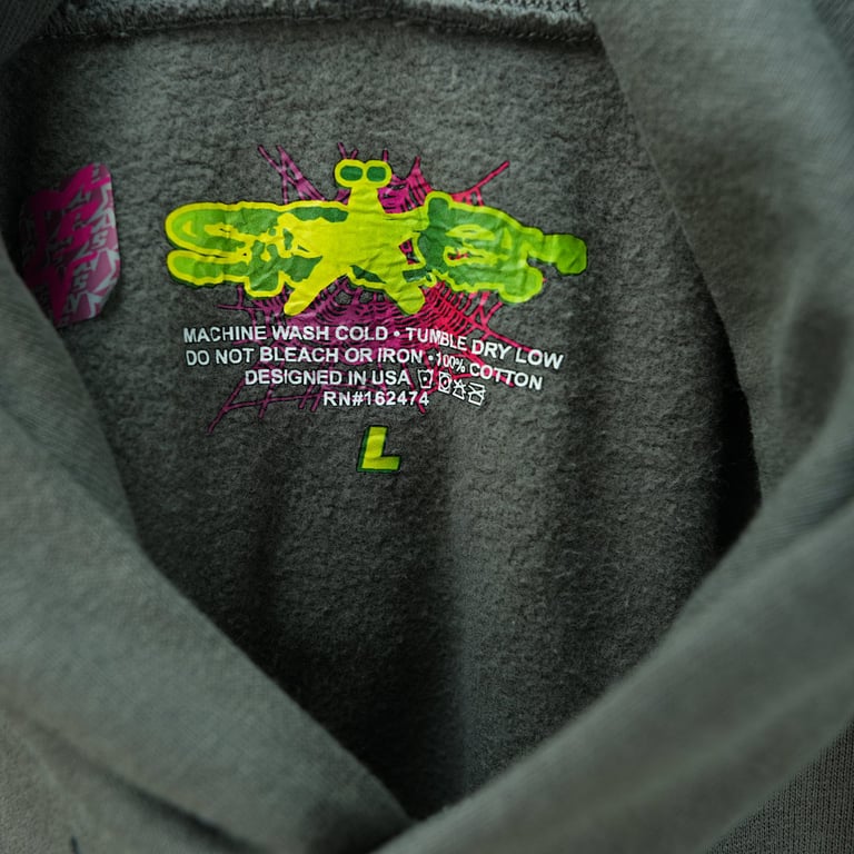 Sp5der Wait Web Hoodie Slate Grey - 25