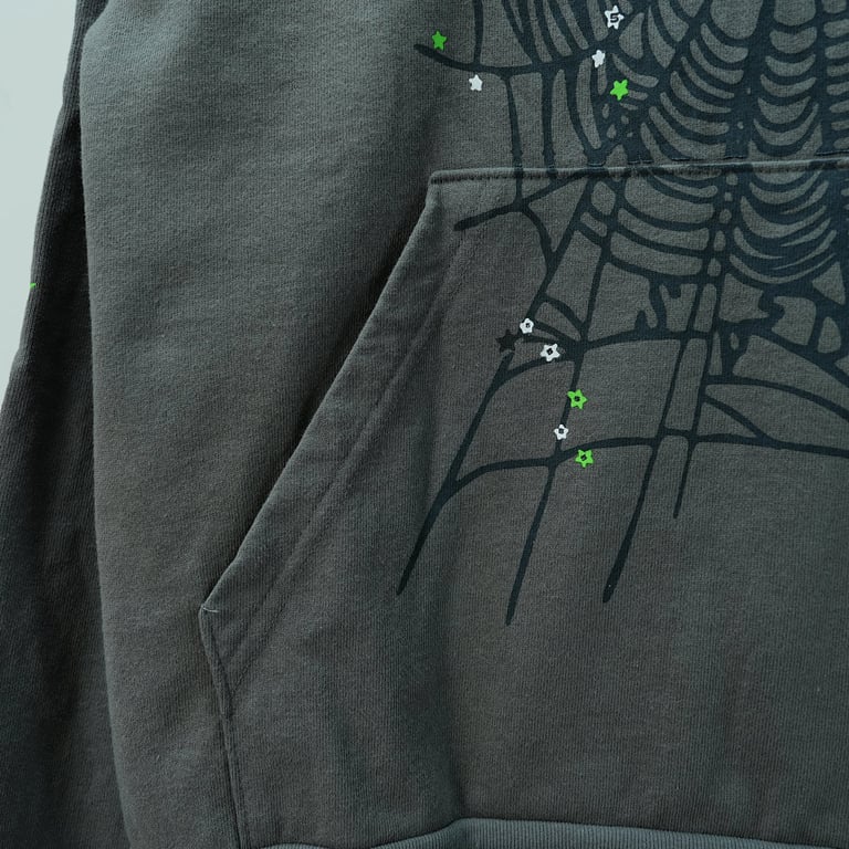 Sp5der Wait Web Hoodie Slate Grey - 35