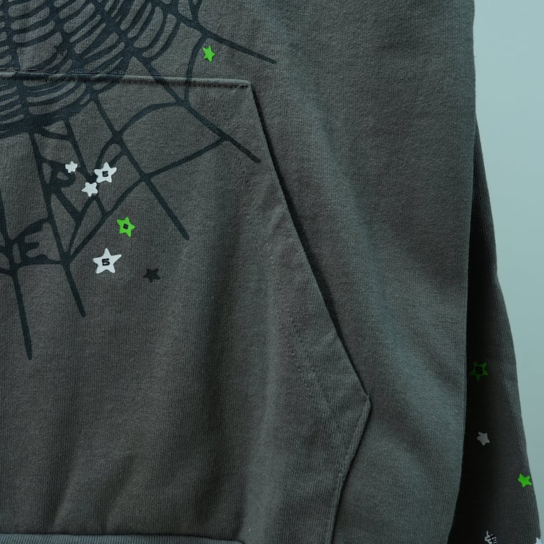 Sp5der Wait Web Hoodie Slate Grey - 36