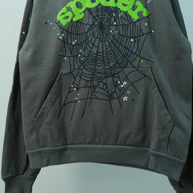 Sp5der Wait Web Hoodie Slate Grey - 37