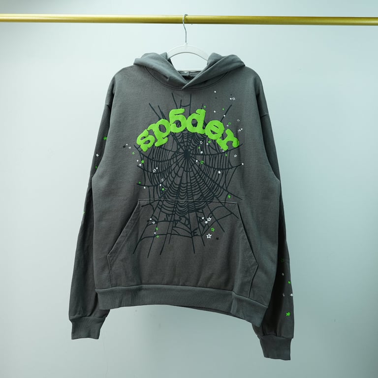 Sp5der Wait Web Hoodie Slate Grey - 39