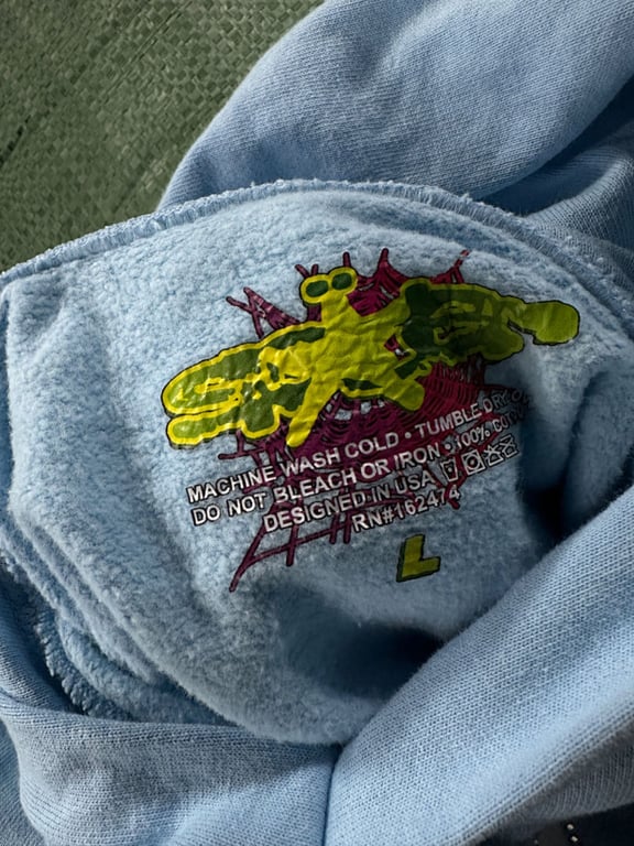 Sp5der Web Hoodie Sky Blue - 3