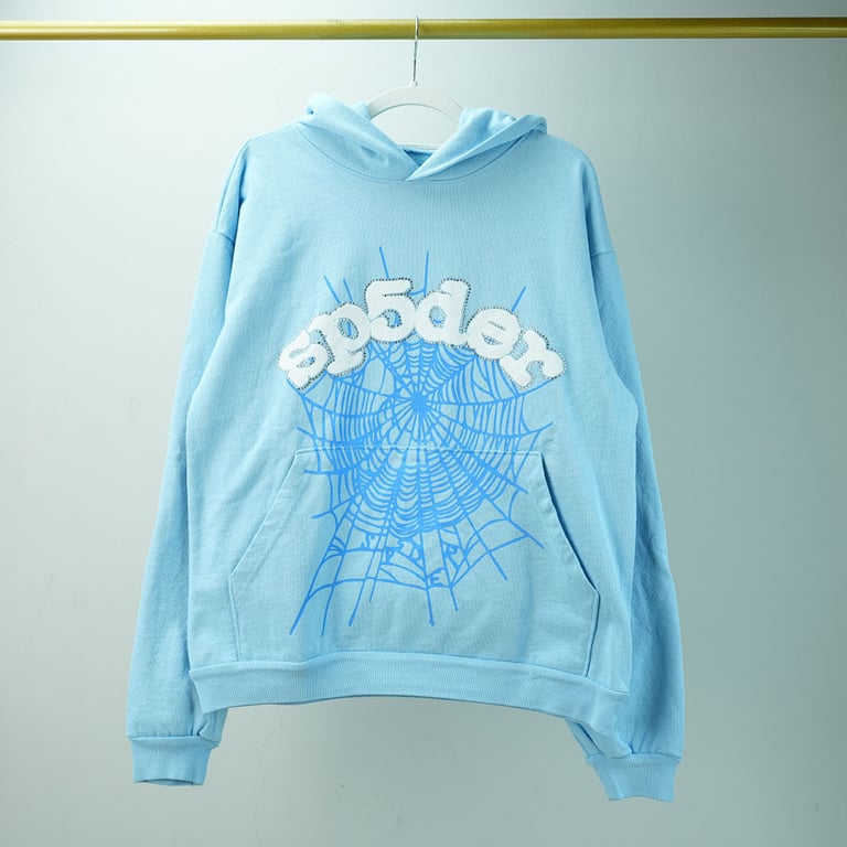 Sp5der Web Hoodie Sky Blue - 7