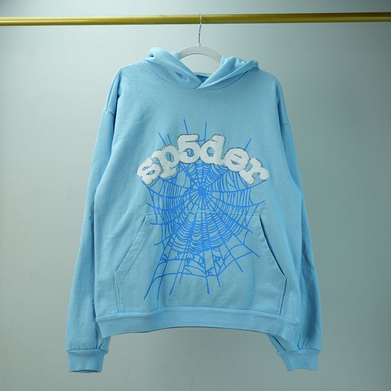 Sp5der Web Hoodie Sky Blue - 8