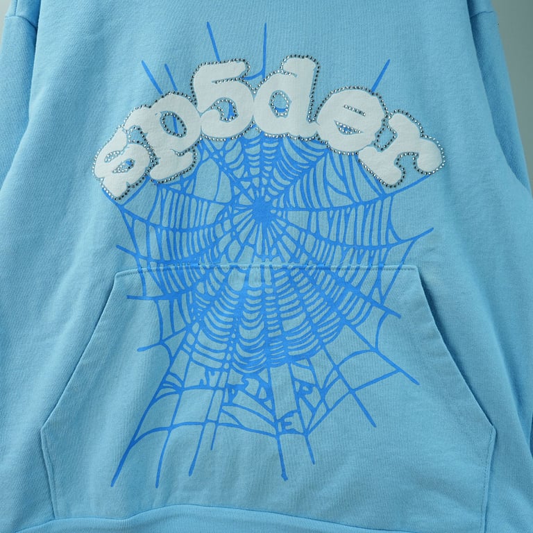 Sp5der Web Hoodie Sky Blue - 9