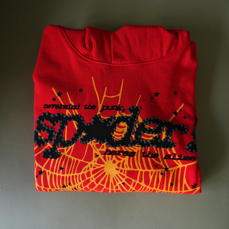 Sp5der P*NK V2 Hoodie Red - 9