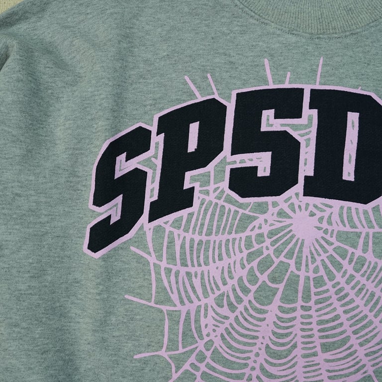 Sp5der Varsity Web Crewneck Heather Grey - 10