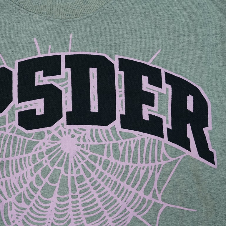 Sp5der Varsity Web Crewneck Heather Grey - 11