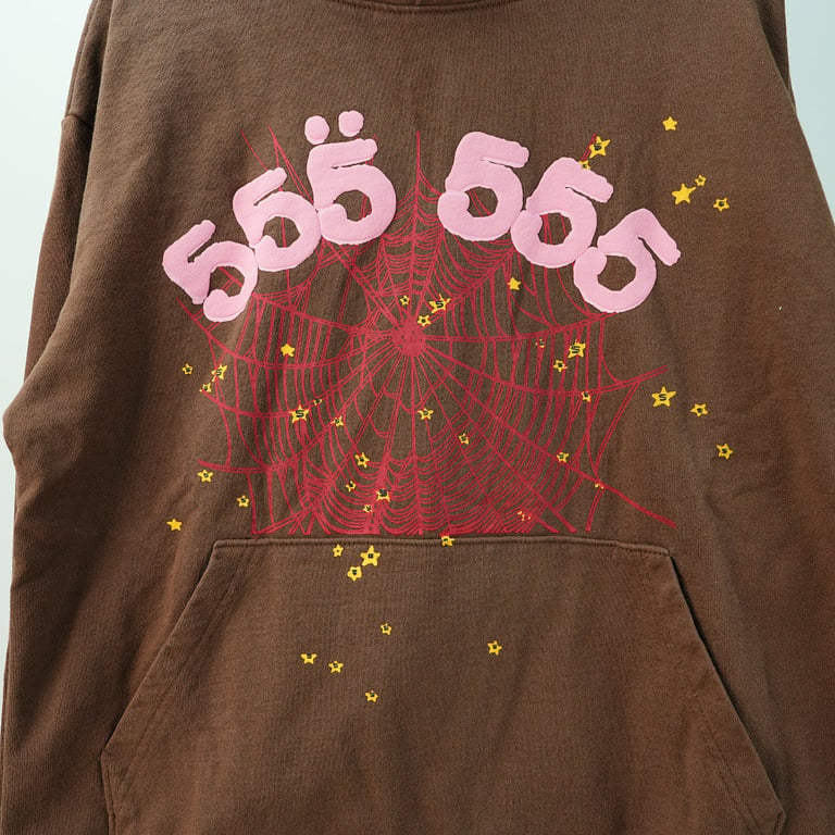 Sp5der Angel Number Hoodie Brown - 10