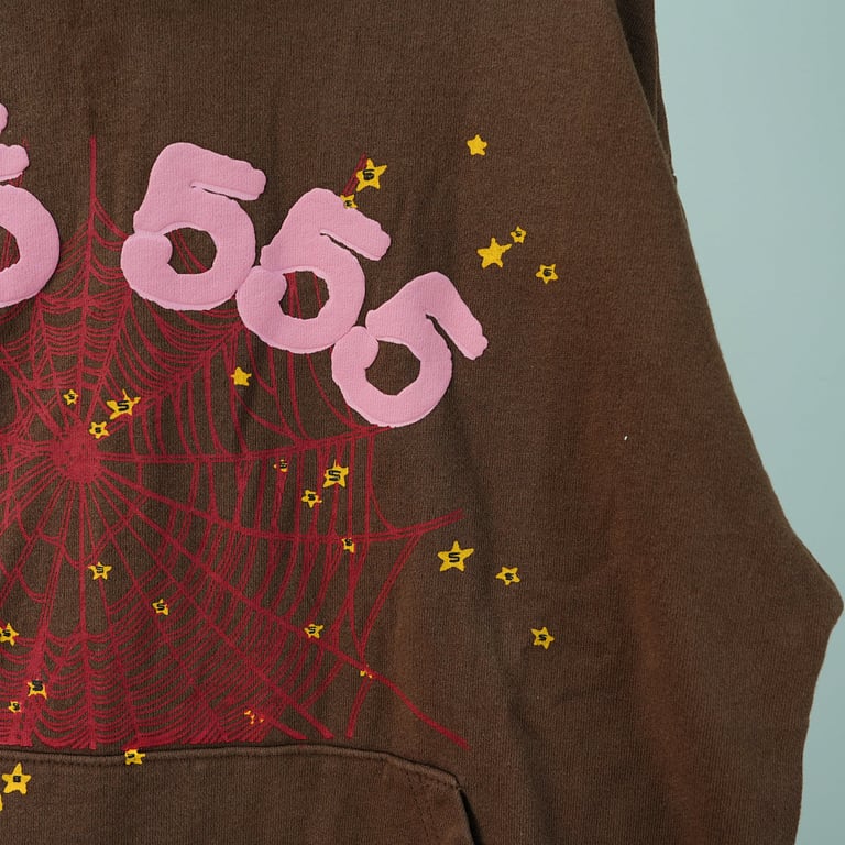 Sp5der Angel Number Hoodie Brown - 12