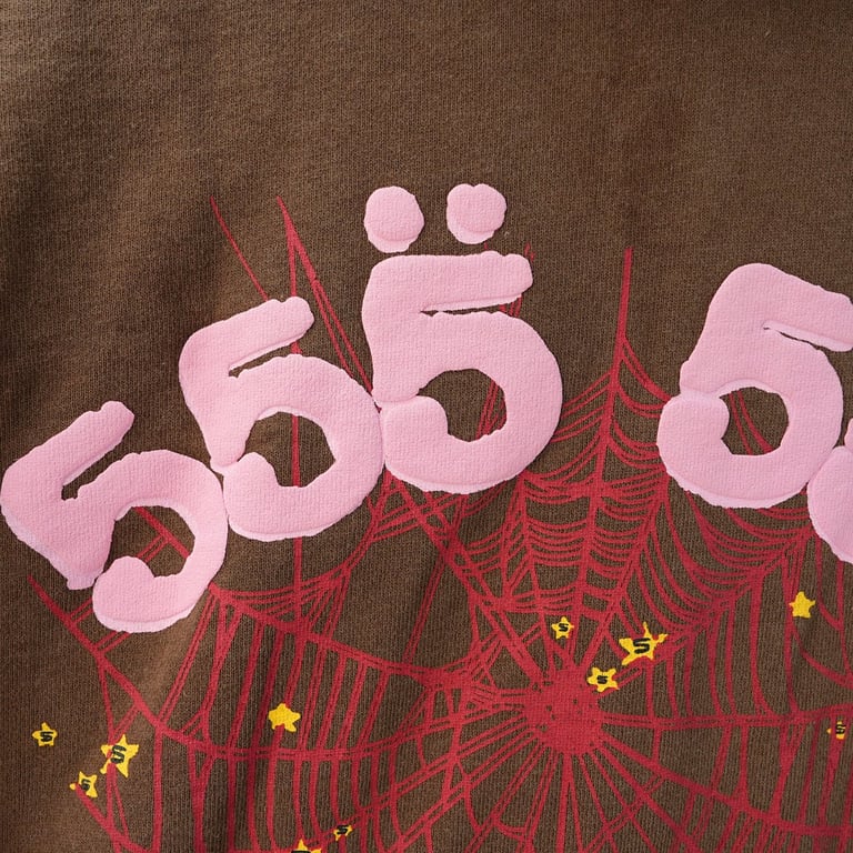 Sp5der Angel Number Hoodie Brown - 14