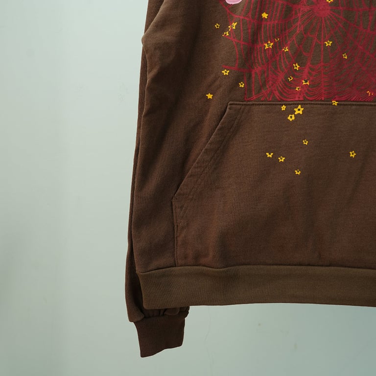 Sp5der Angel Number Hoodie Brown - 16