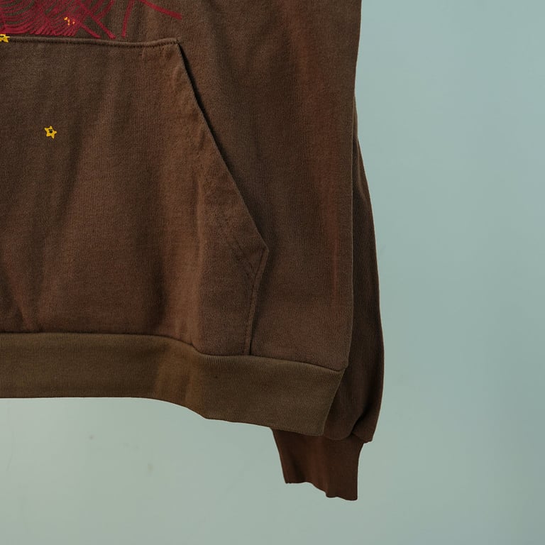Sp5der Angel Number Hoodie Brown - 17
