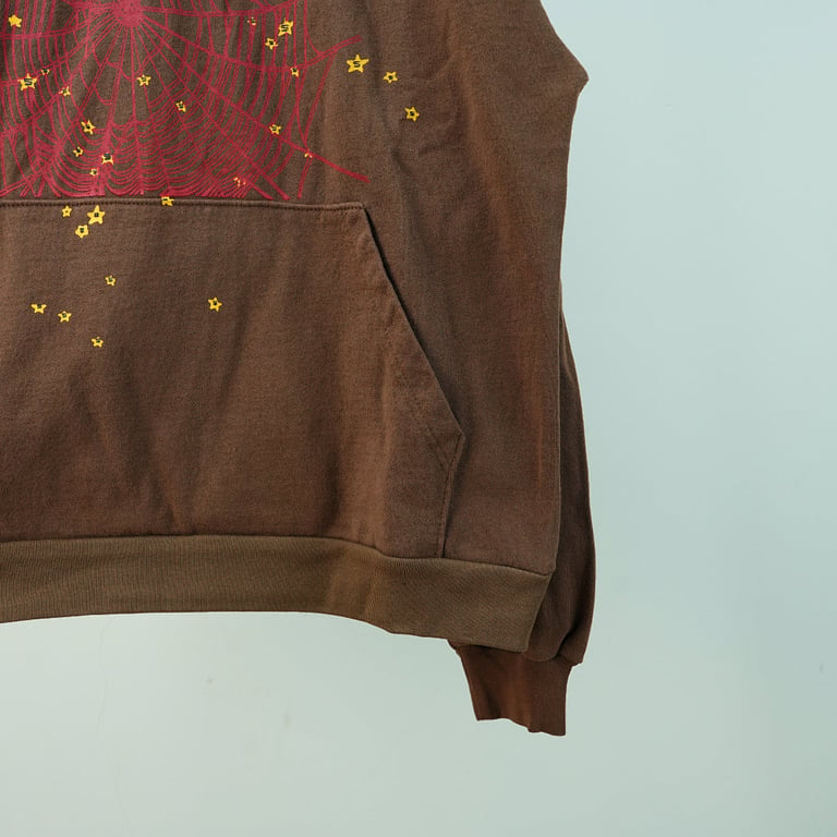 Sp5der Angel Number Hoodie Brown - 18