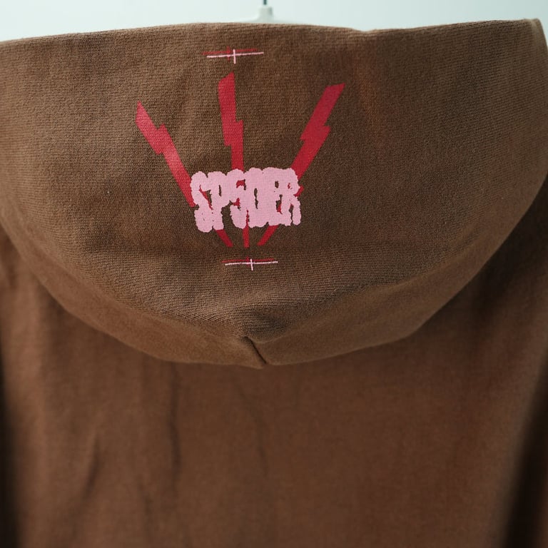 Sp5der Angel Number Hoodie Brown - 22