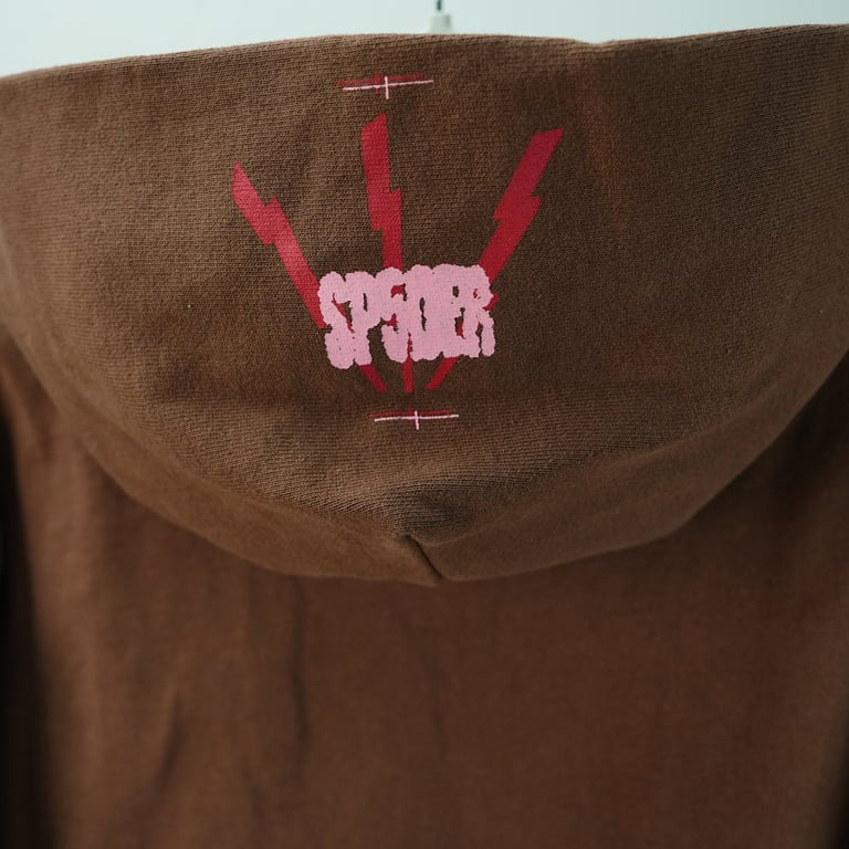 Sp5der Angel Number Hoodie Brown - 23