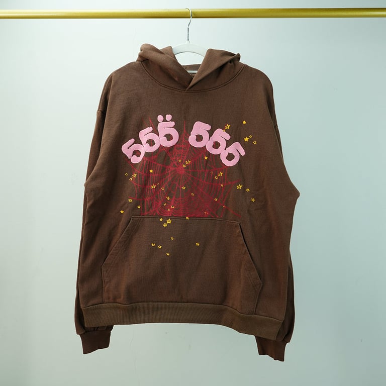 Sp5der Angel Number Hoodie Brown - 5