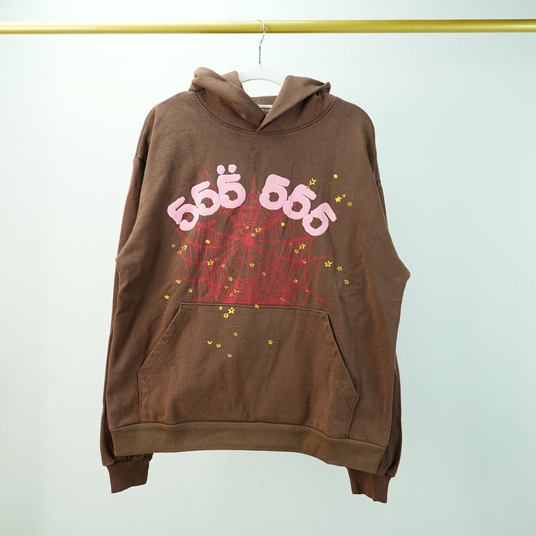 Sp5der Angel Number Hoodie Brown - 6