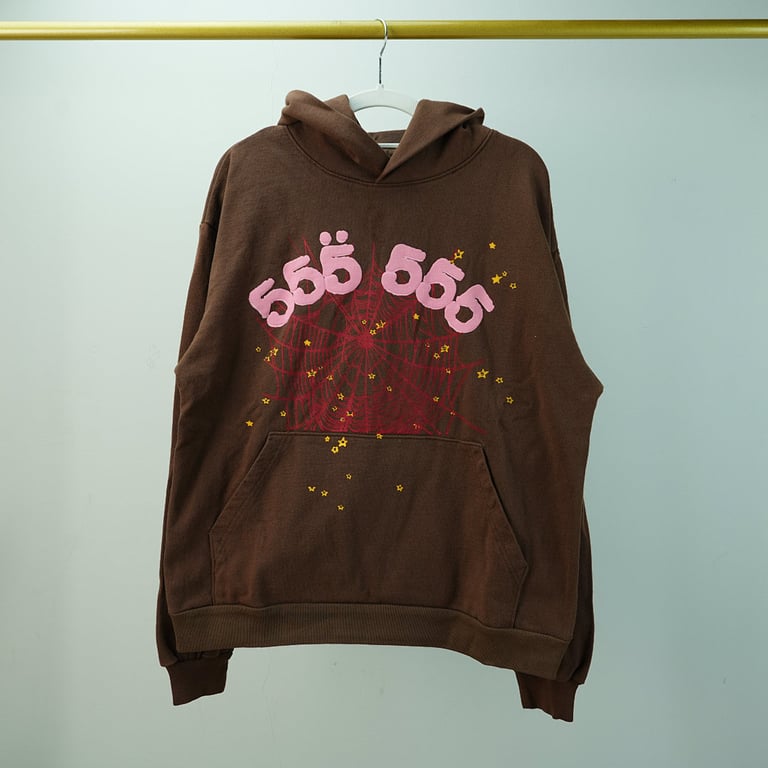 Sp5der Angel Number Hoodie Brown - 7