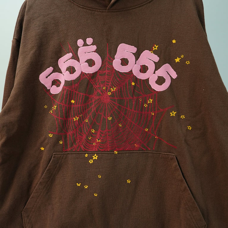 Sp5der Angel Number Hoodie Brown - 8
