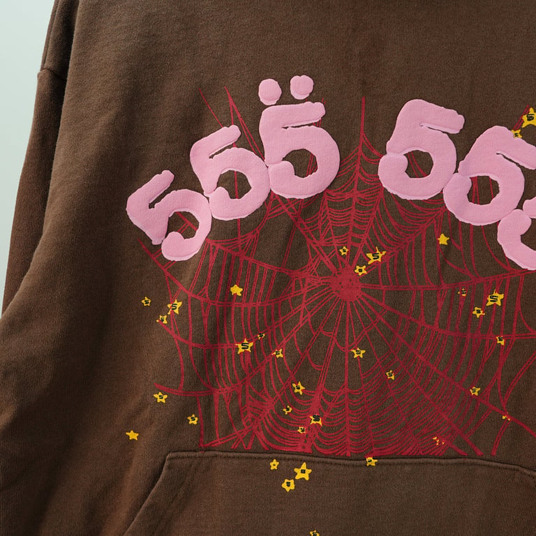 Sp5der Angel Number Hoodie Brown - 9