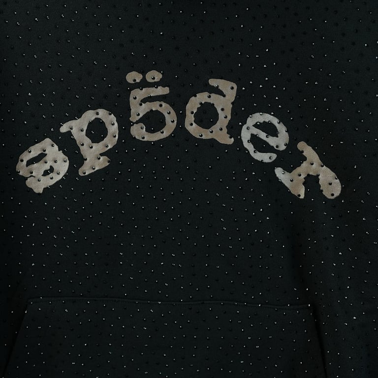 Sp5der VVS Rhinestone Hoodie Black - 11