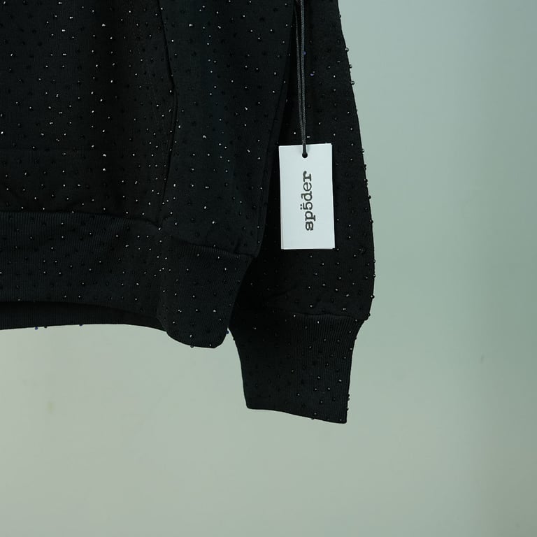 Sp5der VVS Rhinestone Hoodie Black - 14