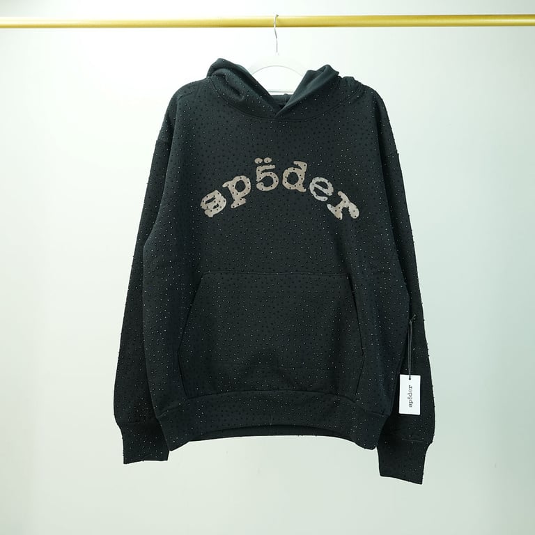 Sp5der VVS Rhinestone Hoodie Black - 5