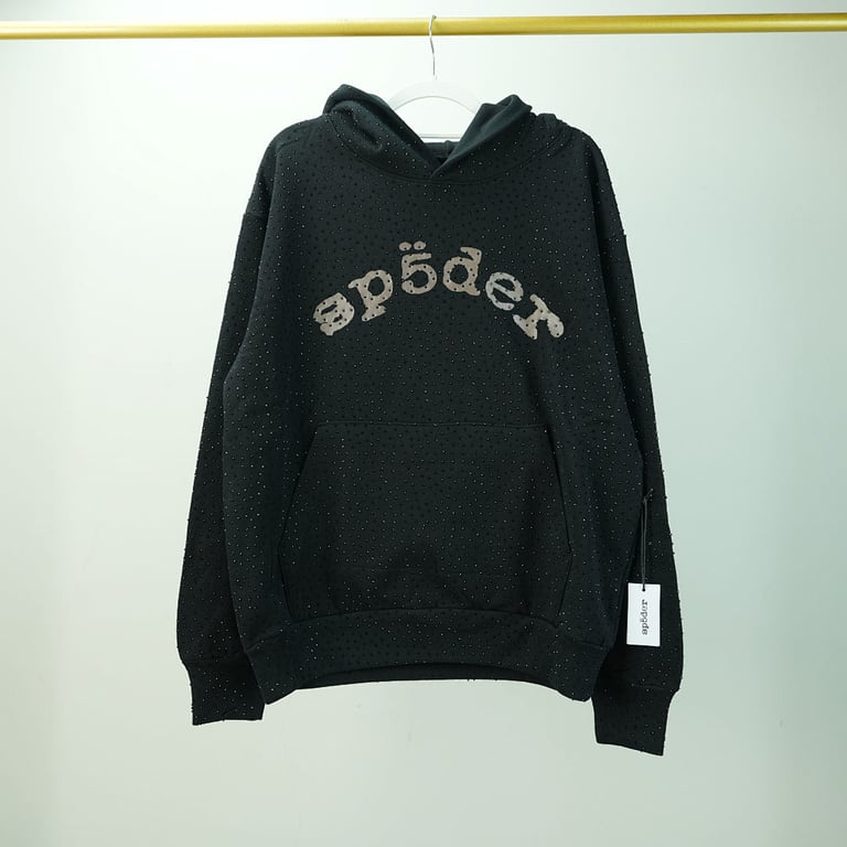 Sp5der VVS Rhinestone Hoodie Black - 6